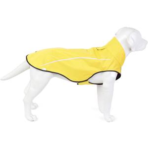 Mile High Life Dog Raincoat, Adjustable Waterproof Reflective Rain Jacket for Small Medium Large Dogs, Lightweight Breathable Pet Rain Coat with Leash Hole(Yellow,L Chest 32-40")