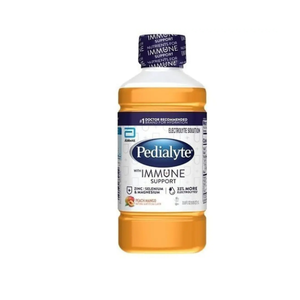Pedialyte Immune Support Peach Mango Flavored Electrolyte Solution, 33.8 Fluid Ounce -- 4 per case (BBD 1 Jul 2026)