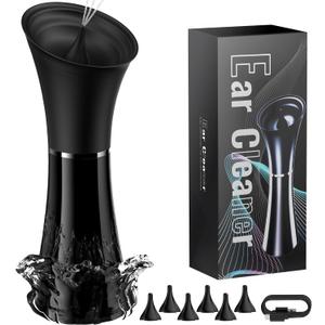 Ear Wax Removal - Electric Ear Cleaner with IPX7, Water Powered Ear Cleaning Tool with Irrigation Flusher, 6 Tips, 4 Pressure Settings - Safe & Effective for Ear Wax Cleaning Gifts for Women Men