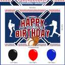 Baseball 1st Birthday Party Decorations for Boy Girl, Rookie of The Year First Decorations Set ,One Year Old Party Supplies With Backdrop, Balloon , Banner, Cake Topper