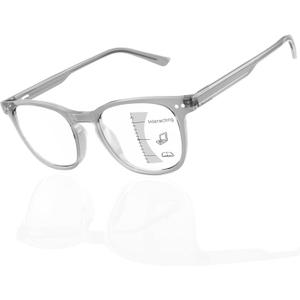 DEHOTRE Progressive Multifocus Reading Glasses for Men No Line Bifocal Transition Readers with Metal Core Wire, 2.0x