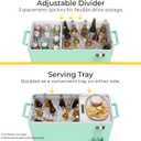 Permasteel Party Cooler with Divider, Spacious 80-Qt Capacity, Chills 36hrs, Serving Tray, Rolling Ice Chest for Indoor and Outdoor Entertainment, Matte Mint