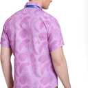 Nick Cosplay Costume, Hawaiian Pink Floral Fox Shirt with Tie for Adult Men, Halloween Animal Animated Film Character Suit (Purple)