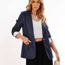 luvamia Blazers for Women Business Casual Dressy Work Fashion Lightweight Spring Summer Linen Unlined 2025 Suit Jackets, M