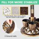 Bird Bath for Outside with 4 Removable Flower Planters 28in Polyresin Lightweight Vintage Birdbath for Outdoors Stake Standing Bowl and Water Feeder Yard Garden Decor Bronze
