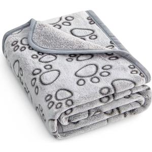 Stuffed Premium Soft Dog Blanket Washable, 40"x32" Cat Blanket for Indoor Cats Large Medium Small Dog Puppy Essentials (Grey)