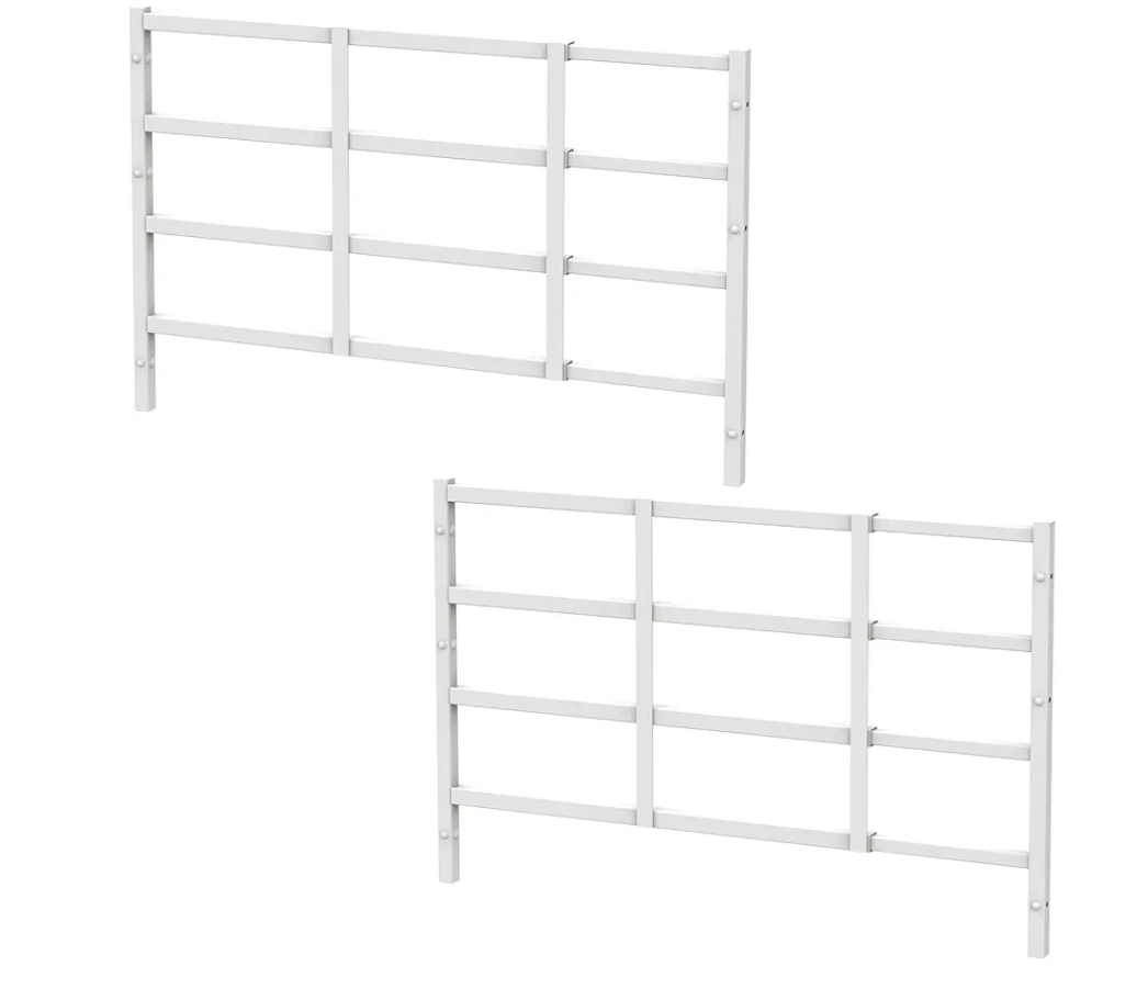 Fixed Window Safety Guard 19”x 38” *2 Pack Adjustable Width Prevents Accidental Falls,Non-Egress, Tamper Resistant Screws Included,White