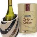 Gusto Nostro Marble Wine Chiller Bucket - 750ml Wine Bottle Cooler and Champagne Chiller for Party, Kitchen, Bar Cart Decor to Chill & Keep Bottles Cold - With Unique Wine Lovers Gift Box