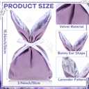 Shinylin 12 Pcs Easter Bunny Gift Bags Velvet Bunny Birthday Decoration Purple Lavender Birthday Party Favor Rabbit Reusable Goodie Treat Bag for Spring Easter Baby Shower Garden Tea Party Supplies
