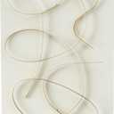 CosmoLiving by Cosmopolitan Metal Abstract Home Wall Decor Overlapping Lines Wall Sculpture with White Backing, Wall Art 24" x 3" x 32", White