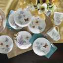Lenox Dinnerware Set, Butterfly Meadow 6-Piece Tidbit Plate Set, Service For 6, Durable Porcelain Appetizer Plates, Dishwasher And Microwave Safe, Ceramic Plates, Salad Plate (Assorted, 6 Piece)