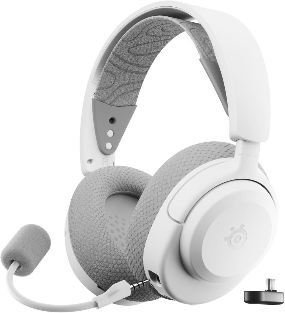 SteelSeries Arctis Nova 3P Wireless Multi-Platform Gaming Headset  Mobile App Control  40 HR Battery  Neodymium Magnetic Drivers  2.4GHz/Bluetooth  PS5, PS4, PC, Switch, Mobile  White