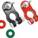 Zinc-Plated Terminal Ends, Car Battery Terminal Clamps Connectors, Universal Negative & Positive Battery Cable Terminals with Felt Fiber Washers, Top Post Terminal Connectors for Car Truck Marine Boat