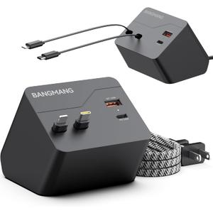 4 in 1 Retractable Charger Station with Dual Cables, 40W Retractable Phone Charger with Dual USB Ports, 20W USB-C Desktop Fast Charging for iPhone 17 16 15 14 13 12 11, LG, Galaxy S24 23, Pixel