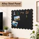 Magnetic Board for Wall,23.6" x 15.7" Decorative Metal Display Board for Notes, Photos & Travel Magnets, Heavy-Duty Metal Panel for Bedroom, Home & Dorm Room Decor (Black)