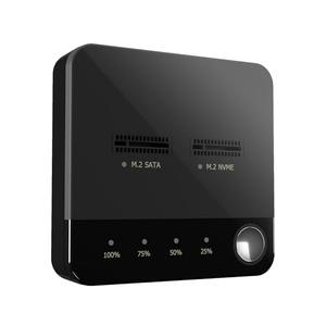 Docooler M.2 NVME/SATA Duplicator M.2 NVME/SATA SSD Cloner Dual-Bay Offline Clone Tool-Free M.2 SSD Enclosure M.2 USB C Adapter Write/Read with PC Plug and Play