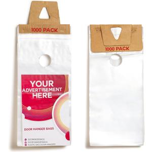 Door Hanger Bags 6 x 12 Waterproof and Secure 1000 Pack