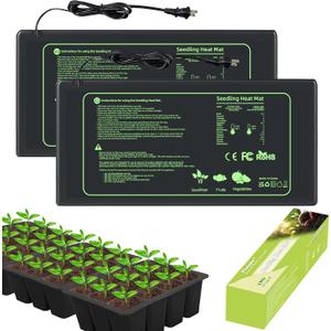 Seedling Heat Mat for Seed Starting, 2 Pack Plant Heat Mats Indoor Germination Growing Gardening Brewing, Waterproof Greenhouses Warming Heating Pad Terrarium Reptile Seed Rooting 10"X20.75"