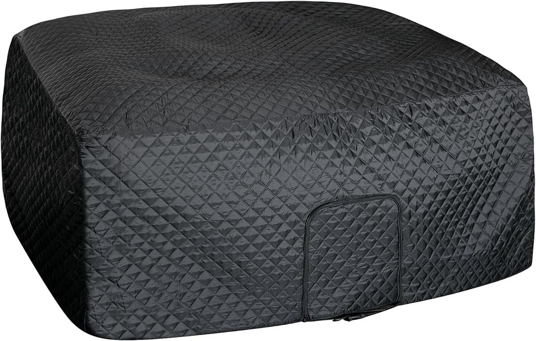 Tlswshsy 72''x27'' Square Insulated Inflatable Hot Tub Thermal Cover, Energy Efficient Hot Tub Cover with Zipper Door, Inflatable Hot Tub Full Coverage for Keeping Warm Extra Insulation and Dustproof