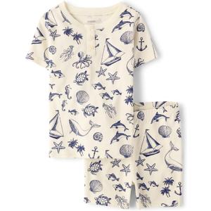 Gymboree Boys' 100% Cotton Short Sleeve Top and Shorts, Gymmies Pajama Set 6