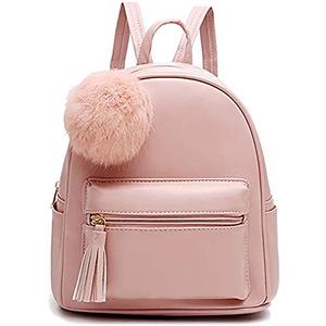 IHAYNER Mini Backpack Purse for Girls Teens Women Purses PU Leather Pom Backpack Shoulder Bag with Charm Tassel