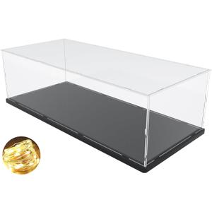 DuvinDD Acrylic Display Case for Lego Car Mercedes F1 42171, McLaren MCL39 F1 Car 42228, Clear Large Display Box 1/8 Scale Model Car Dustproof for Collectibles with Black Base(27.5x11.8x7.8 inch)