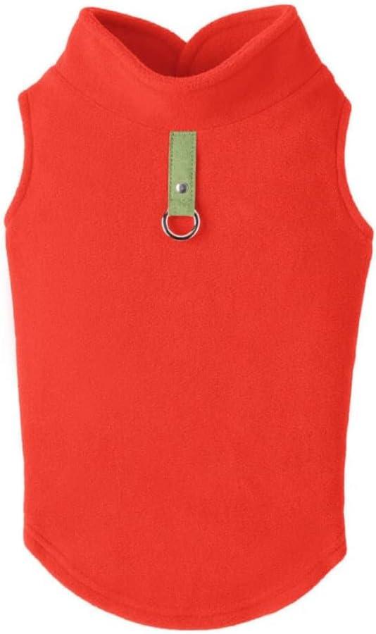 Gooby - Fleece Vest, Small Dog Pullover Fleece Jacket with Leash Ring, Pumpkin, X-Large (X-Large (Around 23-lb))