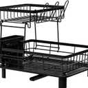 Dish Rack For Kitchen Counter - Utensil Holder | Stainless Steel Dish Drainer With Drainboard | Space Saving Drip Drain Storage | Removable Dish Drainer | Dish Drainer Basket | Cup Holder For Dishes,