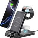 Charging Station for iPhone, SwanScout 703A, Wireless Charger for iPhone 16/15/14/13/12/11 Series, for Apple Watch 10/Ultra 2/9/8/7/6/5/SE 2, for Airpods Pro 2/4, Travel Foldable and Portable
