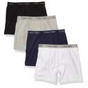 Calvin Klein Kids Boys' Modern Cotton Boxer Brief Underwear 4-Pack, Black Iris Pack, Large
