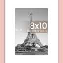 upsimples 8x10 Picture Frame, Display Pictures 5x7 with Mat or 8 x 10 Without, Wall Hanging Photo Frames, Pink, 1 Pack