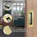 4.72Inch Recessed Finger Flush Pulls Handles for Pocket and Sliding Doors,Closet and Barn Doors Hardware Antique Brass, 2Pack
