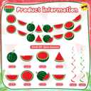 MotiMind 34 Pcs Summer Watermelon Party Decorations Watermelon Hanging Swirl Decorations Pre Strung Watermelon Banner Fruit Birthday Party Supplies for Summer Hawaiian Tropical Luau Beach Themed Party