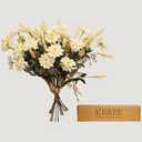 KBREE Artificial Mums Bouquets Faux Daisy Flowers, 4 Bunches Handmade Flowers, 17.7" Natural Farmhouse Mums Bouquets for Winter Home Decor, Indoor Decor & Table Centerpieces(Pale Yellow)
