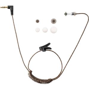 Tubeless Covert Security FBI Police 3.5mm /1 Pin Listen Only Earpiece Headset for Remote Speaker Mic Motorola Kenwood Two Way Radio (22" Cable Brown)