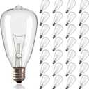 25 Pack Edison Light Bulbs, 5 Watts E12 Candelabra Base ST35 Edison Replacement Bulbs, Bistro Light Bulbs Incandescent for Outdoor Patio, Vintage Light Bulb Warm White