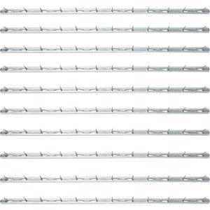 SUPERFINDINGS 20Pcs 15.74x0.44inch Metal Tack Strips Sofa Rack with Nail Iron Bar Fangs Silver Galvanized Sofa Accessories Fabric Reupholstery Supplies for Furniture, Couch, Chair and Sofa