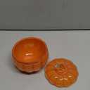 Glass Pumpkin Candy Jar with Lid Pumpkin Shaped Storage Bowl Decorative Candy Holder for Halloween Serving Home Suppl orange