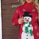 Women Red Sweater, L Size, Snowman