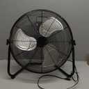 Amazon Basics 20" High Velocity Industrial Fan, Floor Fan, with 3 Speeds, Tilt Head, ETL-Listed Safety Compliance, Metal Housing/Blades, Ideal for Industrial/Commercial Space/Garage/Gym, 125W, Black