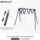 Atflbox AR500 Steel Target for Shooting Stand System Set, 63 Inch Adjustable Height, 3/8 Inch Thick Silhouette and Gong Targets, 10pcs Paper Targets and Target Holder Expansion Kit, 7''x12'' torso silhouette and 4''/6''/8'' gongs