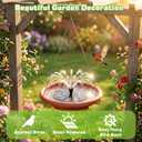 AISITIN 15 inch Hanging Solar Bird Bath - Outdoor Bird Bath & Feeder with 3-Tier Steps and Solar Powered Fountain for Patio Garden Backyard Decor
