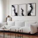 Black White Abstract Wall Art Decor Set of 3 Modern Wall Art Minimalist Canvas Wall Decor Black White Abstract Prints Modern Pictures Minimalist Artwork for Living Room Bedroom 16x24 Inch Unframed