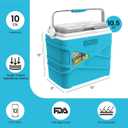 Pinnacle 10 Liter Insulated Cooler Lunch Box -Portable Camping/Picnic Hard Cooler Coolbox Keeps Cool for 48 hrs. with Ice RetentionHeavy Duty Cooler for Beach, Grill, Travel,Tailgating, Small