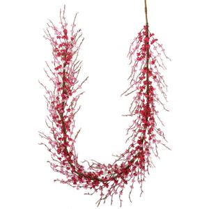 idyllic 6 Ft Valentine's Day Pink & Red Flower Wreath Decorations, Artificial Floral Garland with Bendable Stems for Front Door Mantel Table Bedroom Wedding Decor