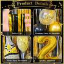 2026 Happy New Years Party Decorations, Gold Black Foil Fringe Curtains Number 2026 Party Balloons for New Year Photo Props, 2026 New Year's Eve Party SuppliesGraduation School Decor