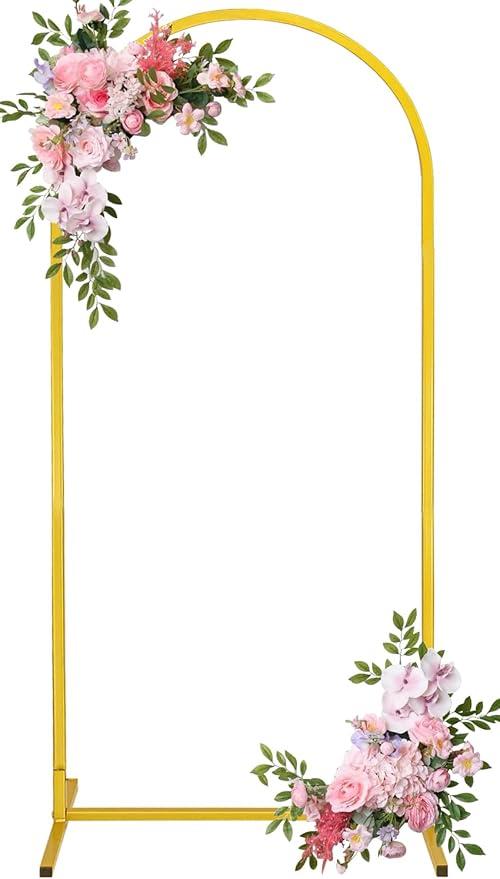 Arch Backdrop Stand 4FT Balloon Arch Stand Stable Gold Wedding Arch Frame Metal Arch Backdrop Stand for Wedding Ceremony Birthday Party Bridal Baby Shower Banquet Decoration