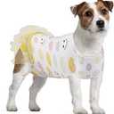 Etdane Dog Diapers Sanitary Panties Physiological Period Onesies Surgical Recovery Suits for Male and Female Dogs Yellow Smile/XL