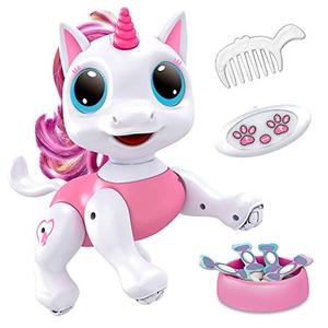 Power Your Fun Robo Pets Unicorn Toy for Girls and Boys - Remote Control Robot Toys with Interactive Hand Motion Gestures, STEM Programmable Treats, Walking, Dancing Robot Unicorn Kids Toy (Pink)