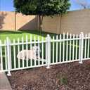 ECOOPTS 36" H x 84" W Vinyl Picket Fence Panels White Decorative Fence for Garden Patio Yard Pool Walkways (20 Pickets, Scallop)